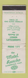 Matchbook Cover - Motel Rancho Garberville CA low phone # WORN