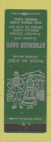 Matchbook Cover - Athenian Cafe Fresno CA girlie  Greek