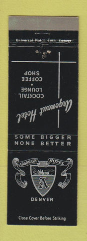 Matchbook Cover - Argonaut Hotel Denver Colorado #1