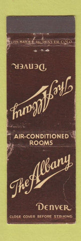 Matchbook Cover - Albany Hotel Denver Colorado WORN