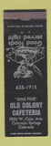 Matchbook Cover - Old Colony Cafeteria Colorado Springs