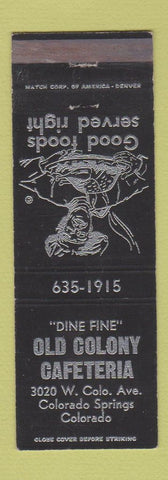 Matchbook Cover - Old Colony Cafeteria Colorado Springs