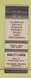 Matchbook Cover - Quality Lunch Colorado Springs