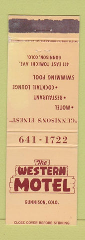 Matchbook Cover - Western Motel Gunnison Colorado WEAR