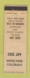 Matchbook Cover - Chez Jay Estes Park Colorado WEAR