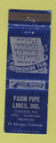 Matchbook Cover - Farm Pipe Lines Fort Morgan Colorado WEAR