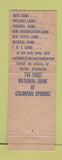 Matchbook Cover - First National Bank Colorado Springs