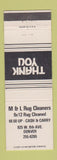 Matchbook Cover - M&L Rug Cleaners Denver Colorado