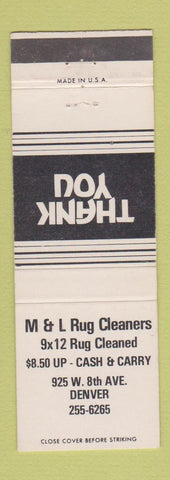 Matchbook Cover - M&L Rug Cleaners Denver Colorado