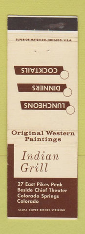 Matchbook Cover - Indian Grill Colorado Springs