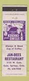 Matchbook Cover - Jan Dees Restaurant Colorado Springs