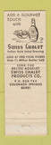Matchbook Cover - Swiss Chalet Colorado Springs