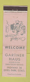 Matchbook Cover - Gartner Haus Estes Park Colorado