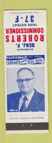Matchbook Cover - Benjamin Roberst Commissioner Election