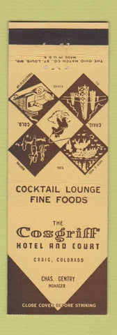 Matchbook Cover - Cosgriff Hotel Craig Colorado