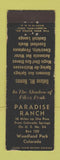 Matchbook Cover - Paradise Ranch Woodland Park Colorado WEAR