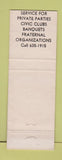 Matchbook Cover - Old Colony Cafeteria Colorado Springs WEAR