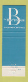 Matchbook Cover - Broadmoor Hotel Colorado Springs