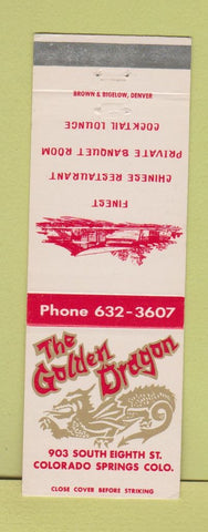 Matchbook Cover - Golden Dragon Colorado Springs Chinese