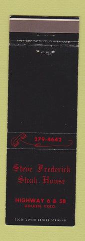 Matchbook Cover - Steve Frederick Steak House Golden Colorado