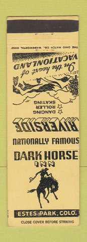 Matchbook Cover - Dark Horse Inn Estes Park Colorado roller skating