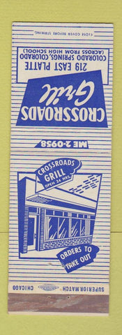 Matchbook Cover - Crossroads Grill Colorado Springs
