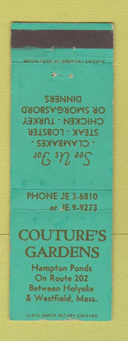 Matchbook Cover - Couture's Gardens Hampton Ponds MA