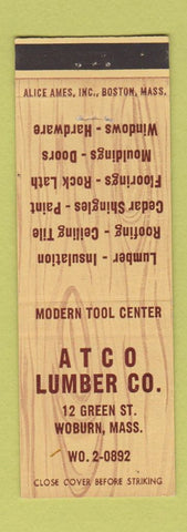 Matchbook Cover - Atco Lumber Woburn MA