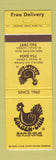 Matchbook Cover - Golden Chic Chicken BBQ Ribs North Miami FL