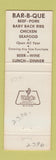 Matchbook Cover - Golden Chic Chicken BBQ Ribs North Miami FL