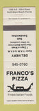 Matchbook Cover - Franco's Pizza Italian North Miami Beach FL
