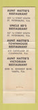 Matchbook Cover - Aunt Hattie's St Petersburg Clearwater Tampa FL