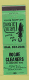 Matchbook Cover - Vogue Cleaners Plymouth WI WEAR