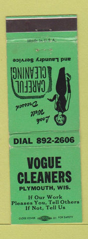 Matchbook Cover - Vogue Cleaners Plymouth WI WEAR