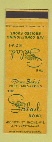 Matchbook Cover - Salad Bowl Restaurant Racine WI