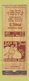 Matchbook Cover - Phil's Hurley WI restaurant Roller Skating WORN