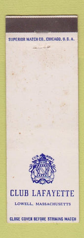 Matchbook Cover - Club Lafayette Lowell MA WEAR