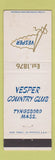 Matchbook Cover - Vesper Country Club Tyngsboro MA WEAR