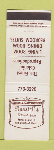 Matchbook Cover - Russtell's Colonial Shop Old Deerfield MA