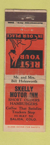 Matchbook Cover - Skelly Motor Inn Salida Colorado WORN