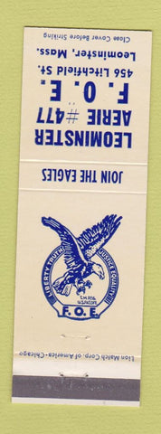 Matchbook Cover - Eagles Club Leominster MA