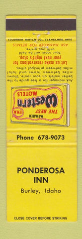 Matchbook Cover - Best Western Motel Ponderosa Inn Burley ID