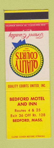 Matchbook Cover - Quality Courts Bedford Motel Inn Bedford MA