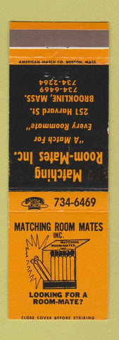 Matchbook Cover - Matching Room Mates service Brookline MA