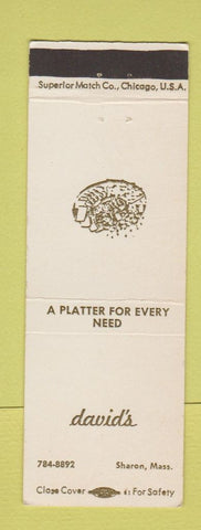 Matchbook Cover - David's Restaurant Sharon MA