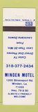 Matchbook Cover - Minden Motel Minden LA