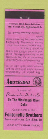 Matchbook Cover - Fontenelle Bros Grocery Pointe A LA Hache LA Perkins Americana
