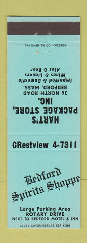 Matchbook Cover - Hart's Package Liquor Bedford MA