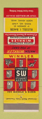 Matchbook Cover - Winkler Heating Equipment North Adams MA
