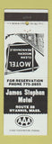 Matchbook Cover - James Stephen Motel Hyannis MA